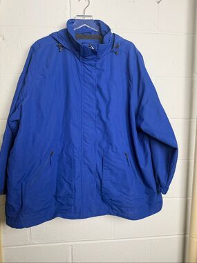 Lands’ End Women’s 3X Blue Fleece Lined Hooded Winter Jacket Coat Plus Size